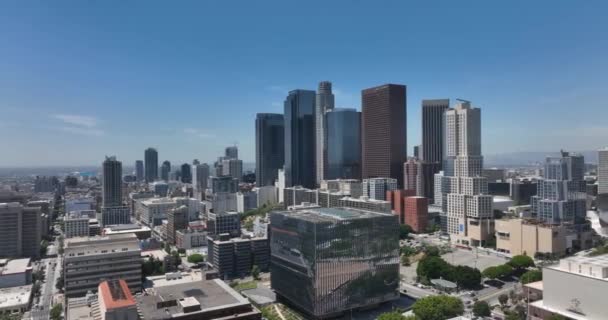 Los Angeles City Kalifornien Skyline Der Innenstadt Los Angeles Fliegen — Stockvideo