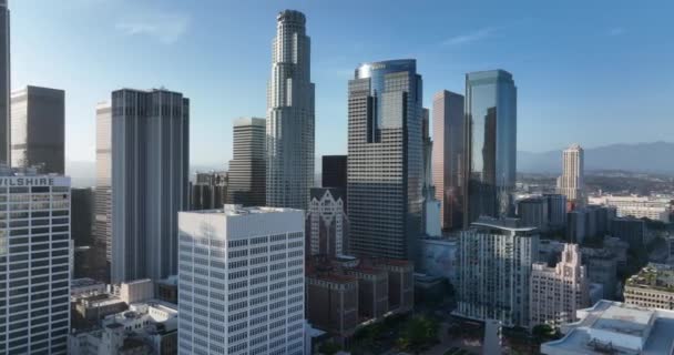 Letecký Výhled Los Angeles Centru Městské Město Usa Cestování Americe — Stock video