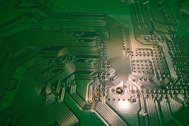 Devre kartı geçmişi. Elektronik devre kartı dokusu. Bilgisayar teknolojisi, dijital çip, elektronik model. Teknoloji dokusu. Dijital veriye sahip teknoloji sistemi