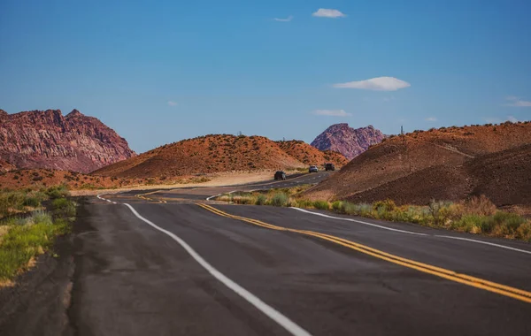 Pustynia Mohave Przy Drodze Kalifornii Yucca Valley Usa — Zdjęcie stockowe