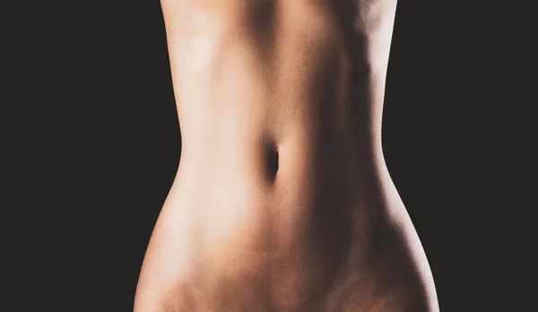 Naked Body Texture Background Banner Nude Female Belly Stomach Woman — Stock Photo, Image