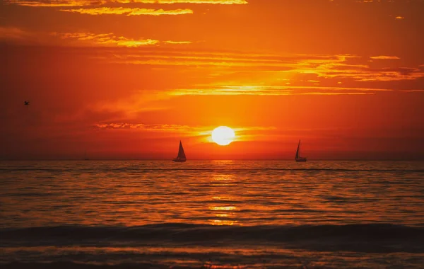 Sunrise Sea Beautiful Cloudscape Colorful Ocean Beach Sunset — Stock Photo, Image
