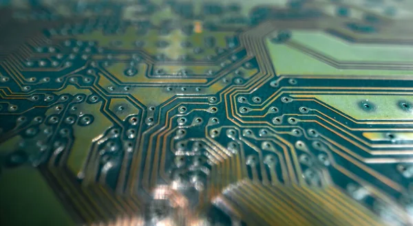 Technology Background High Tech Electronic Circuit Board Background Close Macro — Stock Photo, Image