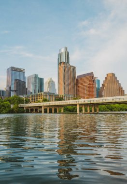 Austin Texas Travis ve Cityscape Skyline Yazın Şehir Merkezi