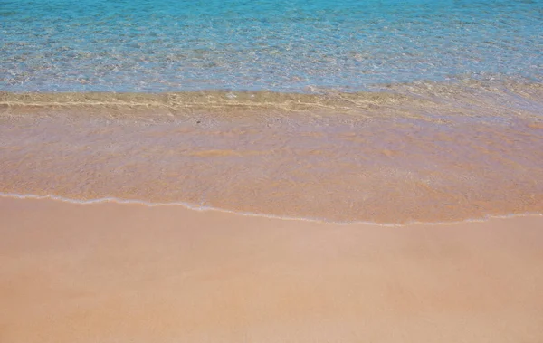 Sfondo Spiaggia Calma Bella Onda Oceanica Sulla Spiaggia Sabbia Vista — Foto Stock