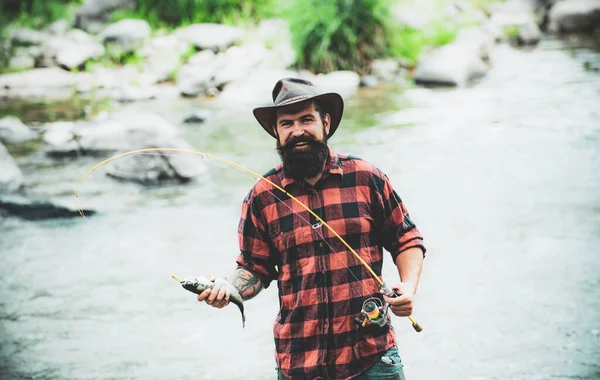 Pesca Masculina Fim Semana Férias Verão Lar Passatempos Descanso Recreação — Fotografia de Stock