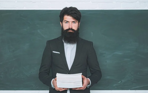 Preparándose Para Examen Universidad Profesor Preparándose Para Exámenes Universitarios Los — Foto de Stock