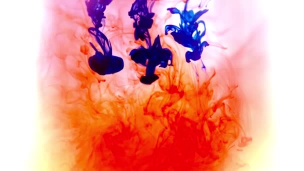 Чернила Воде Абстрактная Акварельная Краска Выплескивается Воду Чернила Кружатся Водой — стоковое видео