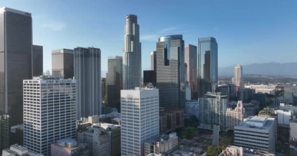 Aerial Los Angeles Downtown Skyline California — Stock Video