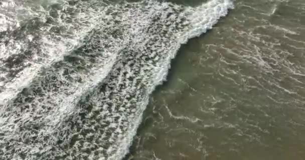 Küste Als Hintergrund Von Oben Wasserhintergrund Von Oben Drohne Sommerliche — Stockvideo