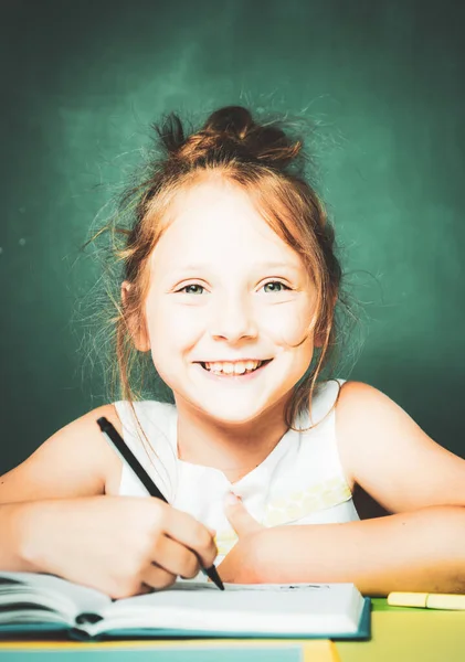 Щаслива Дівчина Школи Назад Школи Щасливих Дітей Час — стокове фото