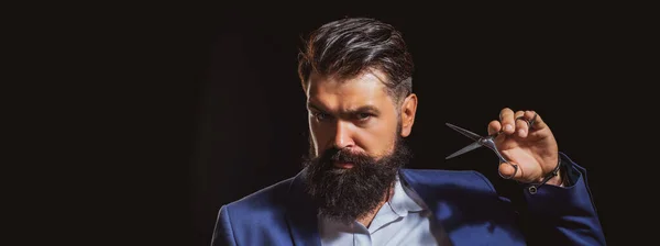 Bearded Man Bearded Male Portrait Stylish Man Classic Long Beard — Stockfoto