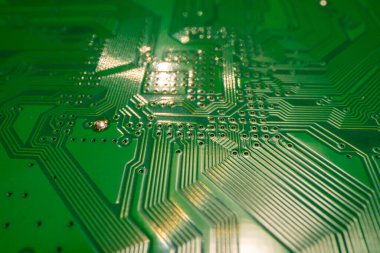 Elektronik devre kartı arka planı. Soyut dijital teknoloji geçmişi. Elektronik bilgisayar donanım teknolojisi. Anakart dijital çip. Teknik arkaplan
