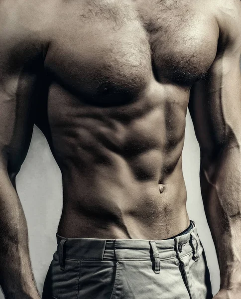 Sexy male model body, nude torso. Sexy naked man, seductive gay