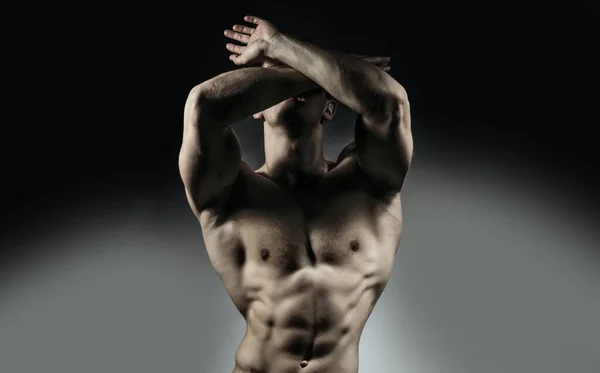 Sexy Male Model Body Nude Torso Sexy Naked Man Seductive — Stock Photo, Image