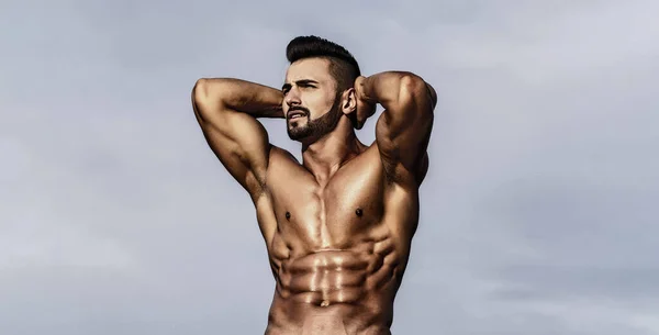 Sexy Cuerpo Modelo Masculino Torso Desnudo Hombre Desnudo Sexy Gay — Foto de Stock