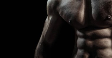 Seksi erkek model vücut, çıplak gövde. Seksi çıplak adam, baştan çıkarıcı eşcinsel.