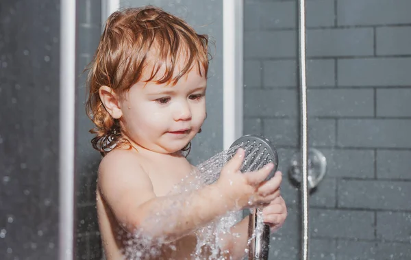 Laver Hygiène Infantile Les Soins Santé Bain Bébé Enfant Heureux — Photo