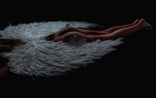 Valentines Day concept. Art photo of a Angelic beautiful woman. Erotic ladies fashion concept