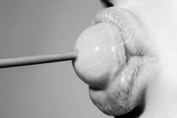 Seksi Oral Seks Sembolü Seksi Ağzı Olan Chupa Yiyen Bir — Stok fotoğraf