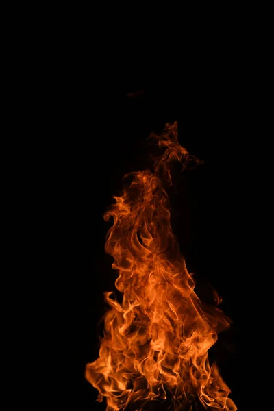 Текстура Огня Черном Фоне Абстрактный Огненный Фон Большой Горящий Огонь — стоковое фото