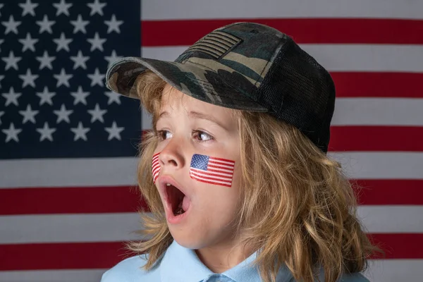 Den Dětské Oslavy Nezávislosti Července Koncept Spojených Států Amerických Dítě — Stock fotografie