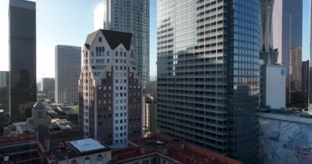Drone Hélicoptère Volant Autour Centre Ville Los Angeles Paysage Panoramique — Video