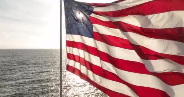Bandiera Americana Sventola Negli Stati Uniti America Indipendenza Patriottismo Nazionale — Video Stock
