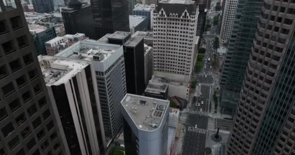Luchtfoto Los Angeles Centrum Van Stedelijke Stad Reizen Amerika Drone — Stockvideo