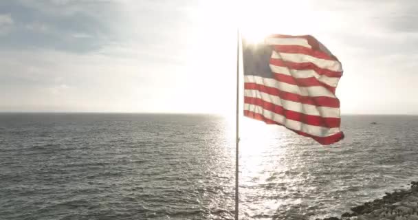 American Flag Waving United States America Independence Inglés Patriotismo Nacional — Vídeo de stock