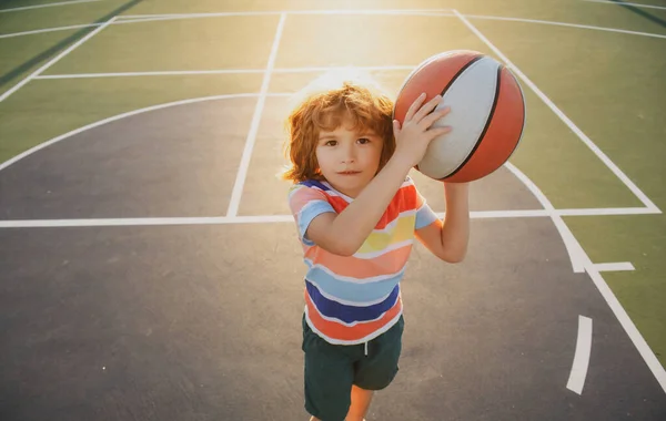 Jogador Basket Ball Kids Hobby Estilo Vida Ativo Atividade Esportiva — Fotografia de Stock