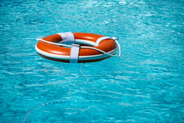 Preserver Lifebuoy Orange Lifebuoy Sea Water Life Ring Floating Water — Stock Photo, Image