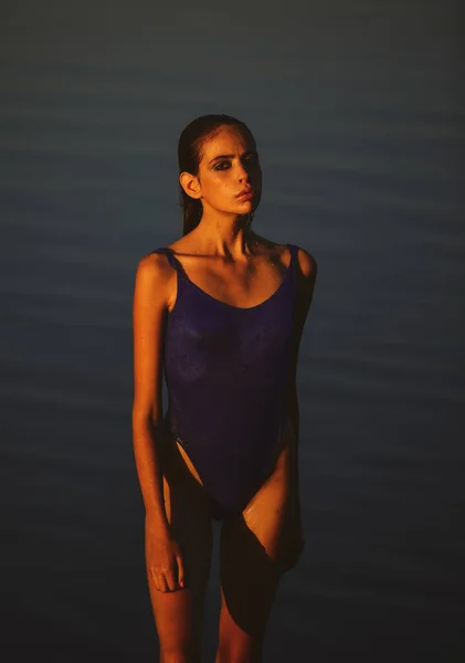 Fürdőruha Divat Nyári Karcsú Lány Fürdőruhában Sportos Bikini Szexi Lány — Stock Fotó