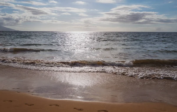Sfondo Spiaggia Tropicale Con Mare Blu Vacanza Relax Nel Concetto — Foto Stock