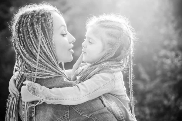 Happy Family Mother Child Daughter Hugging Kissing — Stock Photo, Image