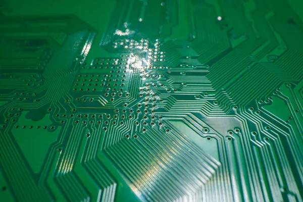 Halbleiterchips Technischer Hintergrund Hightech Hintergrund Für Elektronische Leiterplatten Makro Elektronikplatine — Stockfoto