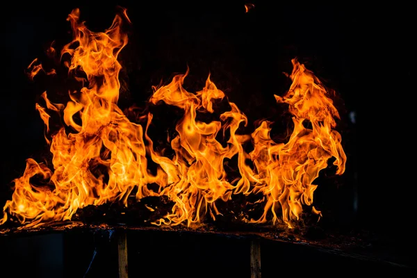 Fuego Llama Llamas Sobre Fondo Negro Fuego Quemar Llama Aislada —  Fotos de Stock