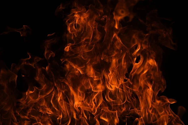 Feurige Textur Auf Schwarzem Hintergrund Abstraktes Feuer Flammenhintergrund Großes Brennendes — Stockfoto