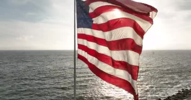 American Flag Wave 4Th July National American Celebration Independence Day — Stockvideo