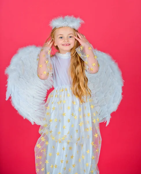 Angel Child Girl Wings Valentines Day Little Prince Greeting Card — Stockfoto