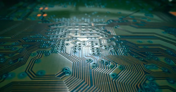 Electronic Circuit Board Semiconductors Chip Electronic Motherboard Card Circuitry Close — Stockfoto