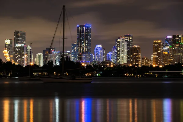Panoramic View Miami Skyline Coastline Florida — ストック写真
