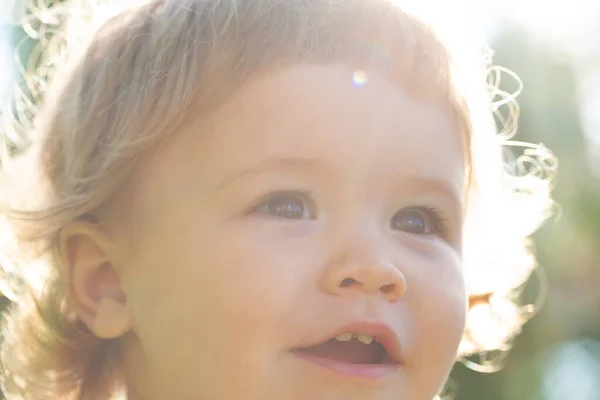 Caucasian Child Portrait Macro Close Baby Cropped Face — Stockfoto