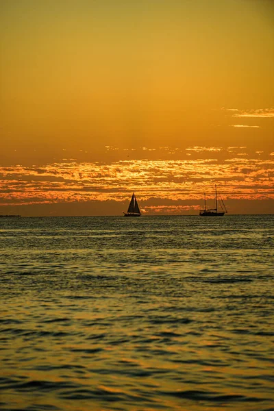 Golden Sunset Sea Calm Ocean Water Landscape Sunset Ocean — Foto de Stock