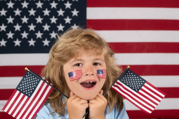 Child American Flag Independence Day 4Th July United States America — Φωτογραφία Αρχείου