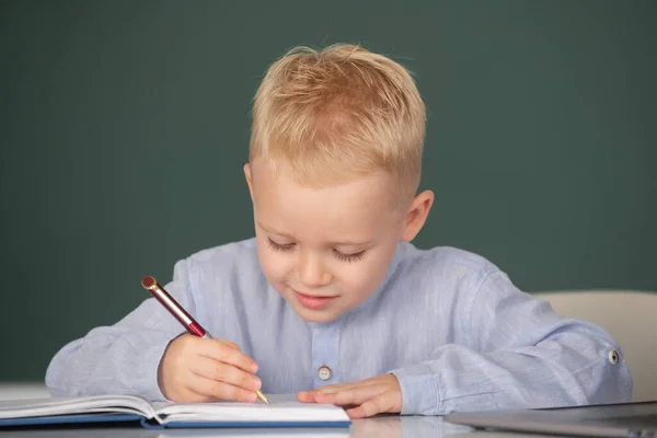 Child School Kid Writing Notebook Class Kid Learning Class Background — ストック写真