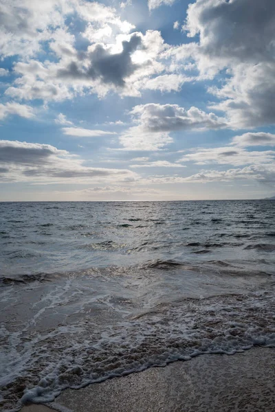 Idyllische Scene Strand Thailand Tropische Blauwe Zee Een Zandstrand Achtergrond — Stockfoto