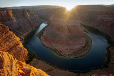Grand Canyon, Ulusal Park. Glen Kanyonu. Ünlü yürüyüş yeri. Grand Canyon 'dan Horseshoe Bend