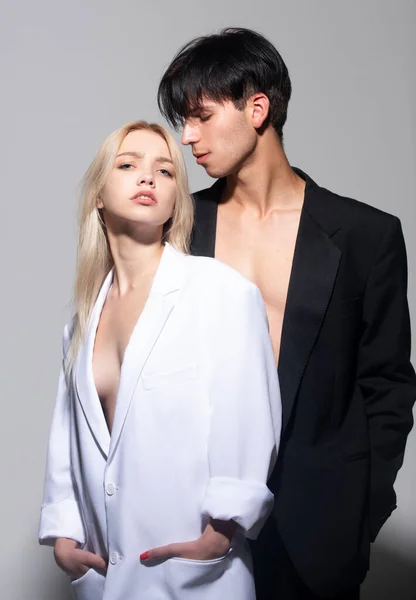 Sexy Young Couple Love Young Man Blonde Woman Fashion Young — Fotografia de Stock