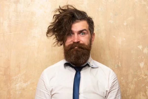 Funny Haircut Human Facial Expressions Emotions Hipster Man Funny Hairstyle — Photo